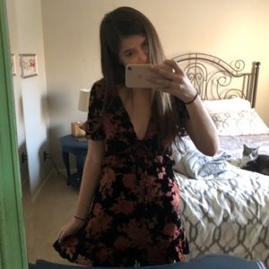 velvet floral dress
